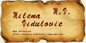 Milena Vidulović vizit kartica